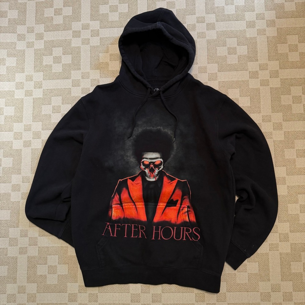 The Weeknd After Hours XO Hoodie Size Large Concert Merch Red Skull Thriller